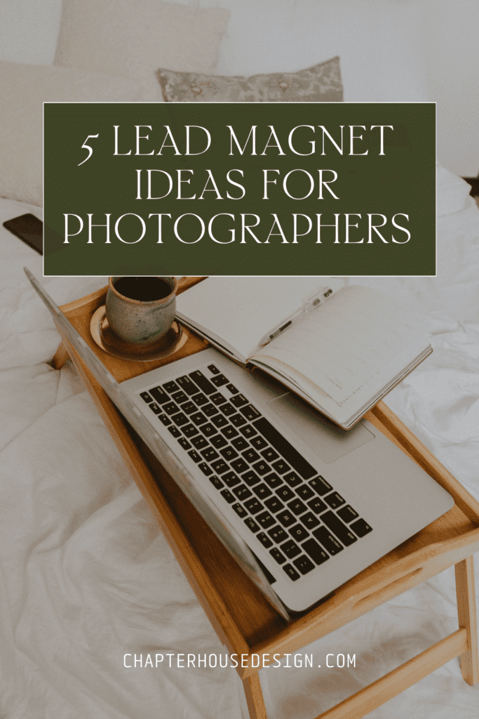 5 lead magnet ideas for photographers text with laptop image